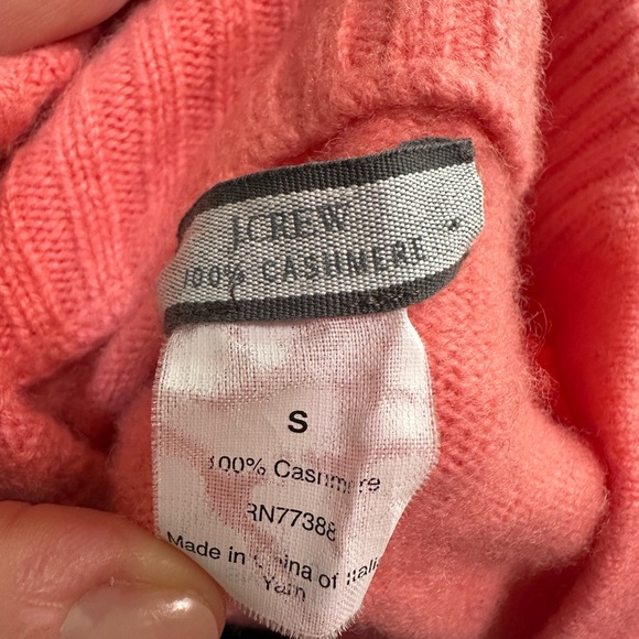 J. Crew Women's 100% Cashmere Shawl V-Neck  Pullover Sweater Small Pink - Picture 4 of 7